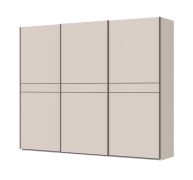 Dreitüriger Schiebetürenschrank Neiafu 92, Farbe: Kaschmir, drei Kleiderstangen, neun Einlegeböden, Maße: 224 x 272 x 61 cm, Soft-Close-Funktion