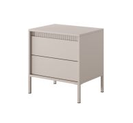 Nachtkommode Balta 13 | Farbe: Beige | zwei Schubladen | Push-to-open Funktion | Maße: 56 x 53,5 x 39,5 cm | ABS-Kantenschutz | für Schlafzimmer