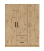 Kleiderschrank im schlichten Design Hannut 20, Farbe: Eiche Artisan - Abmessungen: 190 x 150 x 56 cm (H x B x T)