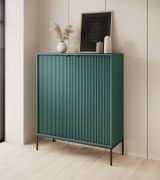 Große Kommode mit genügend Stauraum Worthing 16, Farbe: Grün / Schwarz - Abmessungen: 125 x 104 x 39 cm (H x B x T)