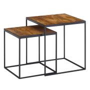Wohnzimmertisch-Set aus Mango Massivholz, 2-teilig, Farbe: Mango - Abmessungen: 40 x 40 x 44 cm und 35 x 35 x 36 cm (B x T x H)