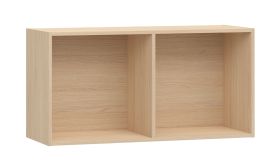 Schlichtes Hängeregal / Wandregal mit zwei Fächer Aenna 79, sehr robust und Langlebig, Farbe: Eiche, Maße: 50,5 x 100,5 x 33,5 cm, modernes und einfaches Design