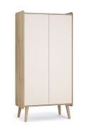 Babyzimmer Kleiderschrank | Farbe: Beige / Eiche Cremona | zwei Türen | Maße: 90 x 51 x 185 cm | Kinderzimmer | eine Kleiderstange | Push-to-open