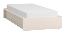 Einzelbett / Gästebett | Farbe: Beige | inkl. Hublift Lattenrost | für komfortablen Schlaf | Liegefläche: 90 x 200 cm | ohne Kopfteil | minimalistisches Design