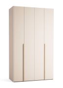 Falttür / Kleiderschrank | Farbe: Beige | 3 Schubladen | inkl. LED-Beleuchtung mit Bewegungssenor | 143 x 60 x 240 cm | 8 Fächer | 1 Kleiderstange