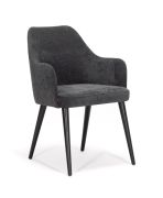 Esszimmerstuhl | gepolstert | Farbe: Anthrazit / Schwarz | hochwertige Verarbeitung | Maße: 54 x 58 x 85 cm | Beine: Buchenholz | Komfort & Stil