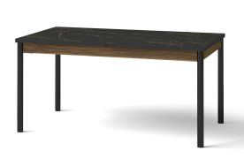 Esstisch ausziehbar Mairenke 14, Farbe: Walnuss / Schwarz matt - Abmessungen: 160-240 x 90 cm (B x T)