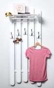 Garderobe Kiefer massiv Vollholz Weiß Junco 341 – Abmessungen: 150 x 60 x 33 cm (H x B x T)
