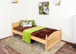 Einzelbett / Gästebett Kiefer massiv Vollholz natur 82, inkl. Lattenrost - 100 x 200 cm (B x L)
