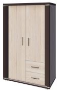 Schrank Aitape 06, Farbe: Sonoma Eiche dunkel / Sonoma Eiche hell - Abmessungen: 145 x 90 x 40 cm (H x B x T)