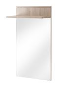 Garderobenspiegel mit Ablage, Farbe: Eiche Sonoma - Abmessungen: 107 x 60 x 28 cm (H x B x T)