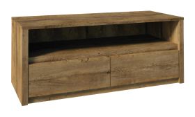 TV-Unterschrank Selun 13, Farbe: Eiche Dunkelbraun - 53 x 130 x 53 cm (H x B x T)