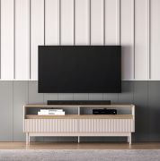TV-Unterschrank Humboldt 07 | Beine: Metall | 2 Schubladen | Farben: Eiche Cremona / Kaschmir | für Wohnzimmer | Maße: 154 x 40 x 55 cm | Soft-Close