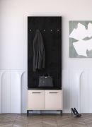 Garderobe mit modernem Design Creola 04 | 5 Garderobenhacken aus Kunststoff | Farbe: Kaschmir | Maße: 70 x 34 x 54 cm | für Eingangsbereich | ABS-kanten