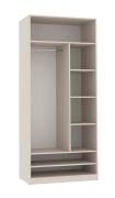 Offener Kleiderschrank | Cabecao 02 | Kaschmir | 206 x 90 x 51 cm | eine Kleiderstange | 7 Fächer | minimalistischer Stil | genügend Stauraum