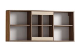 Hängeregal / Wandregal Pasuruan 13, Farbe: Nuss / Ahorn - Abmessungen: 57 x 124 x 25 cm (H x B x T)