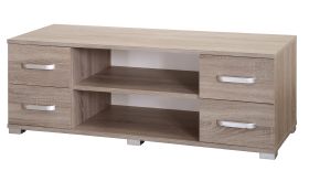 TV-Unterschrank Kikori 01, Farbe: Sonoma Eiche - Abmessungen: 43 x 120 x 43 cm (H x B x T)