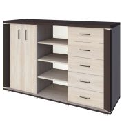 Kommode Aitape 41, Farbe: Sonoma Eiche dunkel / Sonoma Eiche hell - Abmessungen: 105 x 170 x 40 cm (H x B x T)