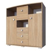Kommode Rabaul 05, Farbe: Sonoma Eiche - Abmessungen: 126 x 130 x 40 cm (H x B x T)