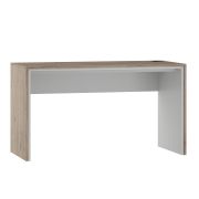 Schreibtisch Cianjur 02, Farbe: Eiche / Weiß - Abmessungen: 77 x 150 x 60 cm (H x B x T)