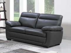 Echtleder Premium Couch Parma, 2-Sitz Sofa, Farbe: Hellgrau