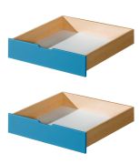 Schublade für Kinderbett / Jugendbett Milo 30, Farbe: Natur / Blau, massiv - Abmessungen: 15 x 86 x 78 cm (H x B x T)