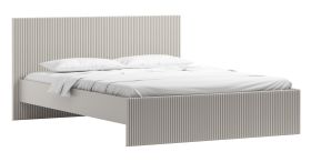 Einzelbett inkl. Lattenrost, Liegefläche 140 x 200 cm, modernes Gästebett in Kaschmir, Rillenmuster an Kopf- und Fußteil, sehr stabil und langlebig