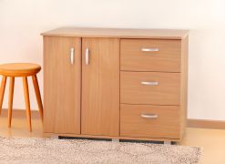 Kommode Kebumen 28, Farbe: Erle - Abmessungen: 79 x 108 x 40 cm (H x B x T)