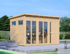 Gartenhaus Jena 02 inkl. Fußboden, Naturbelassen - Elementgartenhaus, Nutzfläche: 7,65 m²