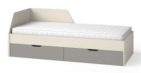 Einzelbett / Gästebett mit 2 Schubladen Maräne 09, Farbe: Kaschmir / Anthrazit - Liegefläche: 90 x 200 cm (B x L)