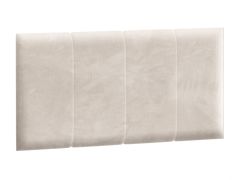 Gepolstertes Kopfteil für Schrankbett Ersigen 07, in Creme, 50 x 100 cm, edler Samtstoff
