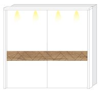 LED-Rahmen für Schiebetürenschrank / Kleiderschrank Faleasiu 08 und 09, Farbe: Weiß