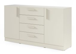 Kommode | Farbe: Kaschmir | 156 x 40 x 85 cm | 2 Türen | 4 Schubladen | ABS-Kanten | 4 Fächer | 2 Einlegeböden | Edegem 07