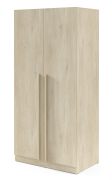 Kleiderschrank | 2-türig | ABS-Kanten | 1 Kleiderstange | 7 Fächer | 100 x 61 x 210 cm | Edegem 03 | Farbe: Eiche Cremona | Drehtürenschrank