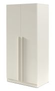 Kleiderschrank | 2-türig | ABS-Kanten | 1 Kleiderstange | 7 Fächer | 100 x 61 x 210 cm | Edegem 03 | Farbe: Kaschmir | Drehtürenschrank