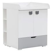 Babyzimmer - Wickelkommode Maipu 01, Farbe: Weiß / Grau - 103 x 90 x 80 cm (H x B x T)