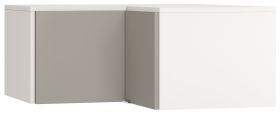 Aufsatz für Eckkleiderschrank Bellaco 39, Farbe: Weiß / Grau - Abmessungen: 45 x 102 x 104 cm (H x B x T)