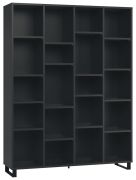 Regal Chiflero 25, Farbe: Schwarz - Abmessungen: 195 x 149 x 38 cm (H x B x T)