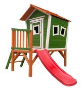 Spielturm Aurelia | mit Leiter und Rutsche | aus robustem Tannenholz | umweltfreundliche wasserfeste Farbe | 242 x 171 x 193 cm