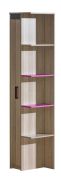 Jugendzimmer - Schrank Marcel 05, Farbe: Esche Rosa / Grau / Braun - Abmessungen: 187 x 39 x 38 cm (H x B x T)