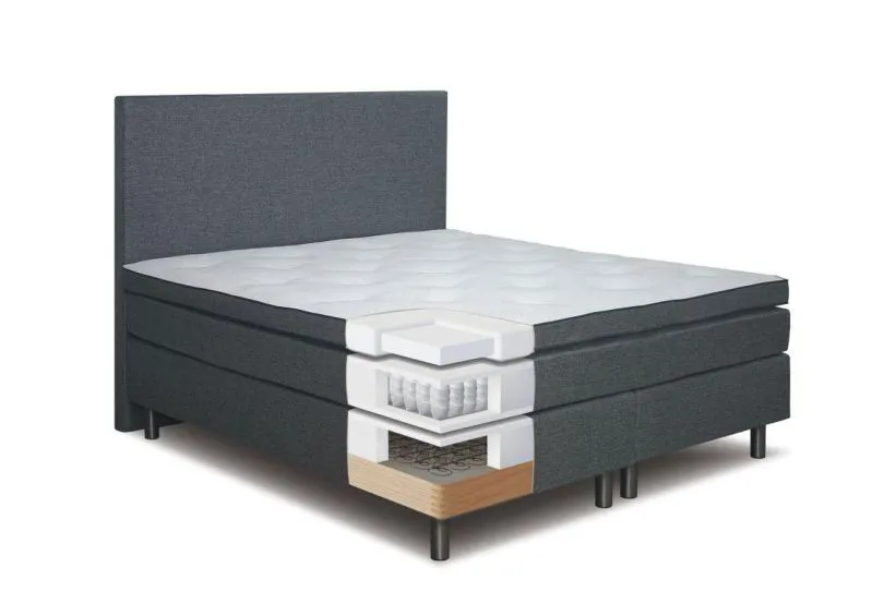 Boxspringbett 120 x 200 cm Grau Abbildung