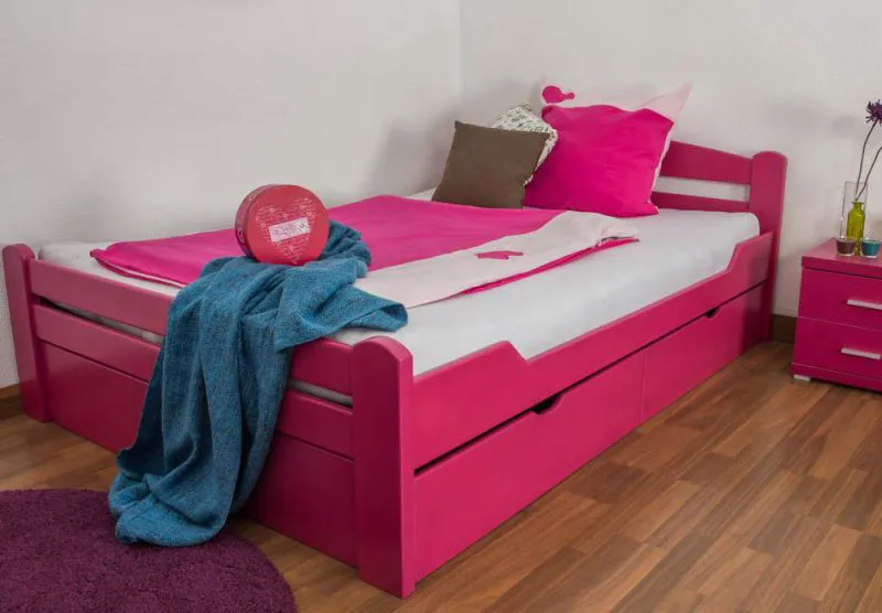Holzbett Buche 140 x 200 cm Rosa Abbildung