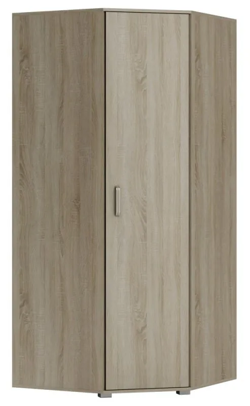 Schrank / Eckschrank Lorengau 36, Farbe: Sonoma Eiche - Abmessungen: 202 x 90 x 90 cm (H x B x T)