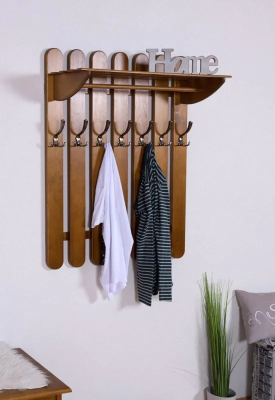 Garderobe Kiefer massiv Vollholz Eichefarben Rustikal Junco 346 – Abmessung: 100 x 80 x 33 cm (H x B x T)