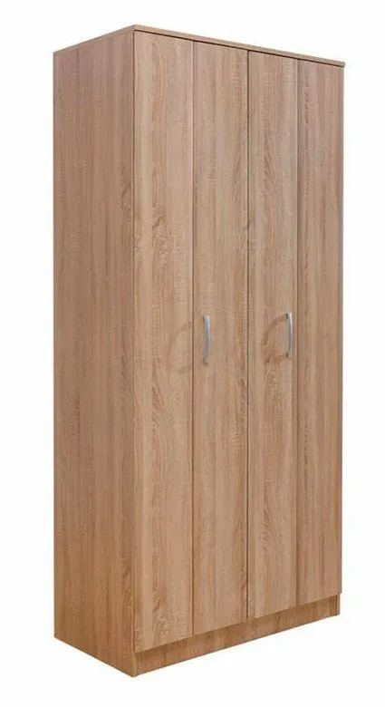 1 Meter breiter Kleiderschrank mit 2 Türen | Farbe: Braun Abbildung