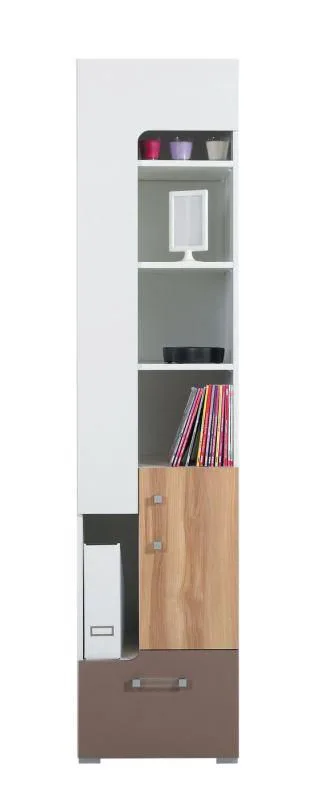 Jugendzimmerschrank Braun / Weiß 195x45x40 cm Abbildung