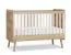 Babyzimmer Gitterbett / Babybett | Farbe: Beige / Eiche Cremona | Liegefläche: 70 x 140 cm | ABS-Kanten | Kinderzimmer | 3-fach höhenverstellbar