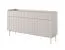 Sideboard mit Push-to-open Skhira 02, Push-to-open, Farbe: Beige / Eiche Scandi, drei Türen, Maße: 82 x 153 x 38 cm, drei Schubladen, ABS-Kantenschutz