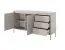 Helles Wohnzimmer - Set A Balta, 4-teilig, Push-to-open Funktion, Farbe: Beige, ABS-Kantenschutz, Beine: Metall