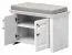 Sitzbank mit Stauraum Bibaor 12, Farbe: Eiche Weiß - 54 x 75 x 41 cm (H x B x T)